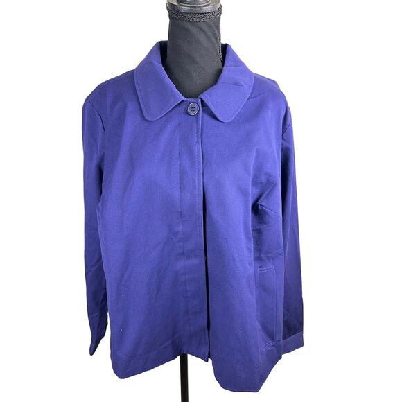 QVC Isaac Mizrahi 24/7 Stretch Cropped Jacket with Pockets NWT PURPLE SIZE 18W - Picture 2 of 7